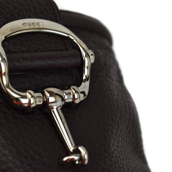 GUCCI: Brown, Leather & Silver Logo Horsebit Boots - Picture 3 of 12